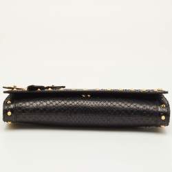 Pre Owned حقيبة كلتش غوتشى برودواى سويدي وردي جي متداخلة مزخرفة كريستال 