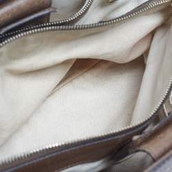 Pre Owned Gucci Bamboo Shopper Brown Leather Medium Tote