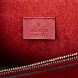 Pre Owned Gucci Brown Red Medium GG Supreme Dionysus Shoulder Bag