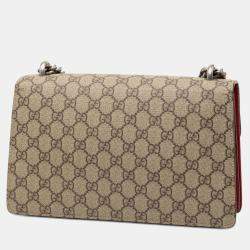 Pre Owned Gucci Brown Red Medium GG Supreme Dionysus Shoulder Bag