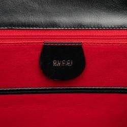 Pre Owned حقيبة غوتشي بامبو نايت جلد عجل محبب أسود