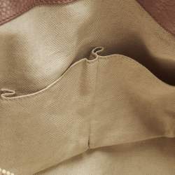 Pre Owned Gucci Bella Metallic Pink/Beige GG Canvas and Leather Tote