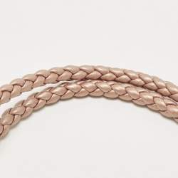 Pre Owned Gucci Bella Metallic Pink/Beige GG Canvas and Leather Tote