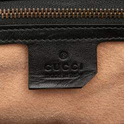 Pre Owned Gucci Black Calfskin Bamboo Trapuntata Queen Margaret Backpack