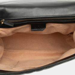 Pre Owned Gucci Black Calfskin Bamboo Trapuntata Queen Margaret Backpack