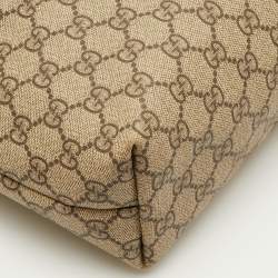 Pre Owned Gucci Beige/Brown GG Supreme Canvas and Leather Tote