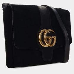 مملوكة مسبقًا Gucci Black Medium Suede Arli Crossbody