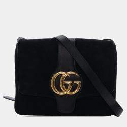 مملوكة مسبقًا Gucci Black Medium Suede Arli Crossbody