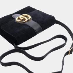 مملوكة مسبقًا Gucci Black Medium Suede Arli Crossbody