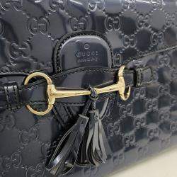 Pre Owned حقيبة كتف سلسلة هورسبيت غووتشي جلود سيمالاين زرقاء