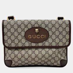 Pre Owned حقيبة ماسنجر من غوتشي جلد بني وبي في سي جي جي سوبريم