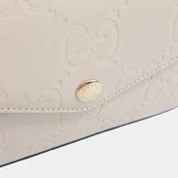 Pre Owned حقيبة كتف صغيرة جدًا جلد GG بيج غوتشي