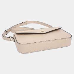 Pre Owned حقيبة كتف صغيرة جدًا جلد GG بيج غوتشي