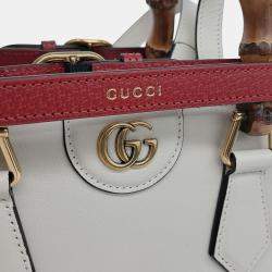 مملوكة مسبقًا Gucci White Leather Diana Small Tote Bag