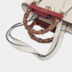 مملوكة مسبقًا Gucci White Leather Diana Small Tote Bag