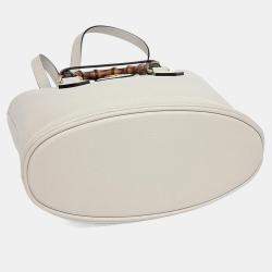 مملوكة مسبقًا Gucci White Leather Diana Small Tote Bag