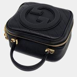 Pre Owned Gucci Black Leather Blondie Top Handle Bag