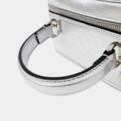 Pre Owned Gucci Silver Leather Blondie Top Handle Bag