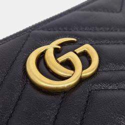 Pre Owned حقيبة كلتش غوتشي مارمونت جلد أسود GG