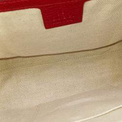 Pre Owned حقيبة يد كتف غوتشي مارمونت جلد حمراء