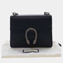 Pre Owned Gucci Black Small Leather Dionysus  Crossbody