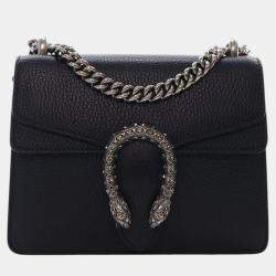 Pre Owned Gucci Black Small Leather Dionysus  Crossbody