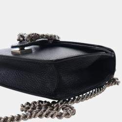 Pre Owned Gucci Black Small Leather Dionysus  Crossbody