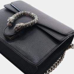 Pre Owned Gucci Black Small Leather Dionysus  Crossbody