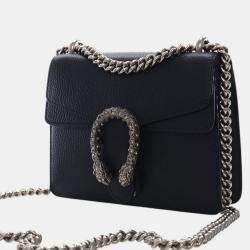 Pre Owned Gucci Black Small Leather Dionysus  Crossbody
