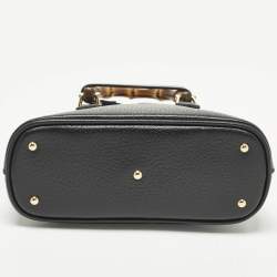 Pre Owned Gucci Bamboo Diana Mini Black Leather Dome Satchel