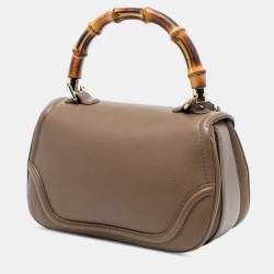 مملوكة مسبقًا Gucci Brown Medium Leather New Bamboo Satchel