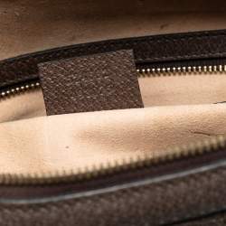 Pre Owned Gucci Brown Medium GG Supreme Ophidia Top Handle Bag