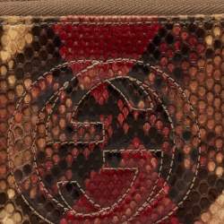 Pre Owned Gucci Soho Multicolor Python Zip Around Wallet