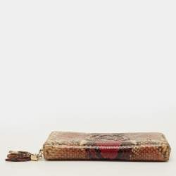Pre Owned Gucci Soho Multicolor Python Zip Around Wallet
