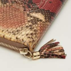 Pre Owned Gucci Soho Multicolor Python Zip Around Wallet