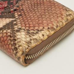 Pre Owned Gucci Soho Multicolor Python Zip Around Wallet