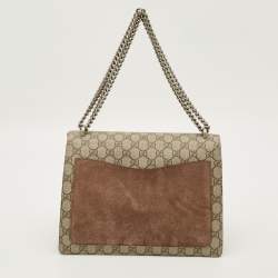 مملوكة مسبقًا حقيبة كتف غوتشي ديونيسوس كانفاس GG سوبريم بيج متوسط وجلد سويدي