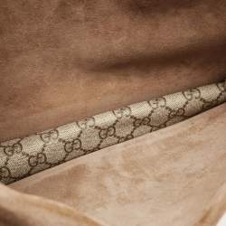 مملوكة مسبقًا حقيبة كتف غوت شي ديونيسوس كانفاس GG سوبريم بيج متوسط وجلد سويدي