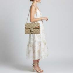 مملوكة مسبقًا حقيبة كتف غوتشي ديونيسوس كانفاس GG سوبريم بيج متوسط وجلد سويدي