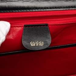Pre Owned Gucci Black Calfskin Bamboo Night