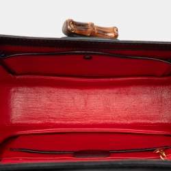 Pre Owned Gucci Black Calfskin Bamboo Night