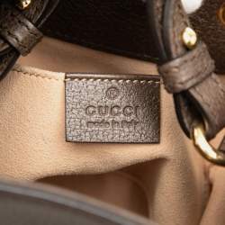 مملوكة مسبقًا Gucci Brown Small GG Supreme Ophidia Web Bucket Bag