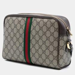 مملوكة مسبقًا حقيبة كروس غوتشي أوفيديا GG سوبريم بني