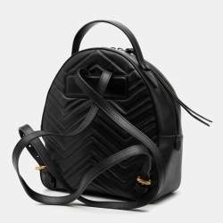 مملوكة مسبقًا Gucci Black Small GG Marmont Matelasse Leather Backpack