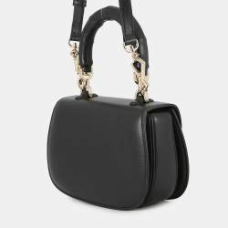 Pre Owned حقيبة يد علوية صغيرة قماش بامبو 1947 شامبين أسود غوتشي دبوس ذهبي