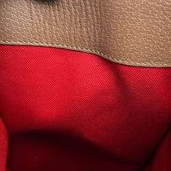 مملوكة مسبقًا حقيبة يد غوتشي إنترلوكينغ جي جلد توييد متعددة الألوان/بنية/حمراء