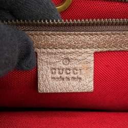 مملوكة مسبقًا حقيبة يد غوتشي إنترلوكينغ جي جلد توييد متعددة الألوان/بنية/حمراء
