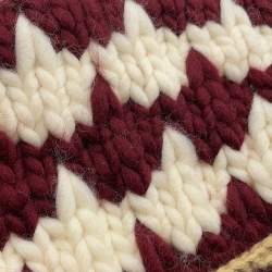 Pre Owned Gucci Gg Marmont Knit Shoulder Bag Bordeaux/White Wool Leather