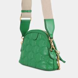مملوكة مسبقًا Gucci Ggmatelasse 2Wayshoulder Bag Spring Green/Beige Leather Size Small