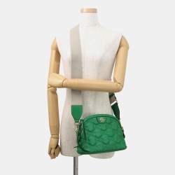 مملوكة مسبقًا Gucci Ggmatelasse 2Wayshoulder Bag Spring Green/Beige Leather Size Small